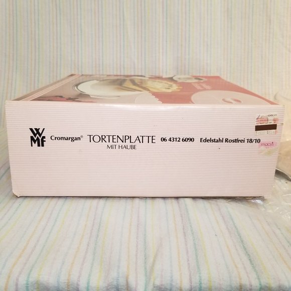 Vintage WMF Cromargan 18/10 Stainless Steel Cake Tray Plastic Cover Germany Box - Picture 5 of 9